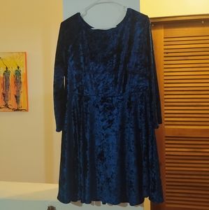 DGMYG xl velvet blue skater dress NWOT